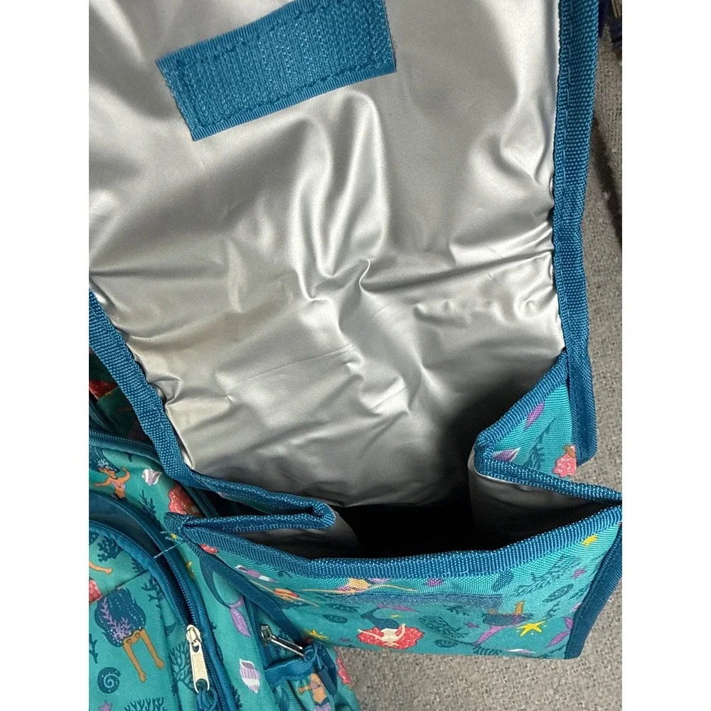New Crckt Mermaid 3 Piece Backpack Lunch Kit Accessory Pouch Kids School Set NWT